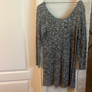 Very soft gray t shirt dress with patched sleeves
